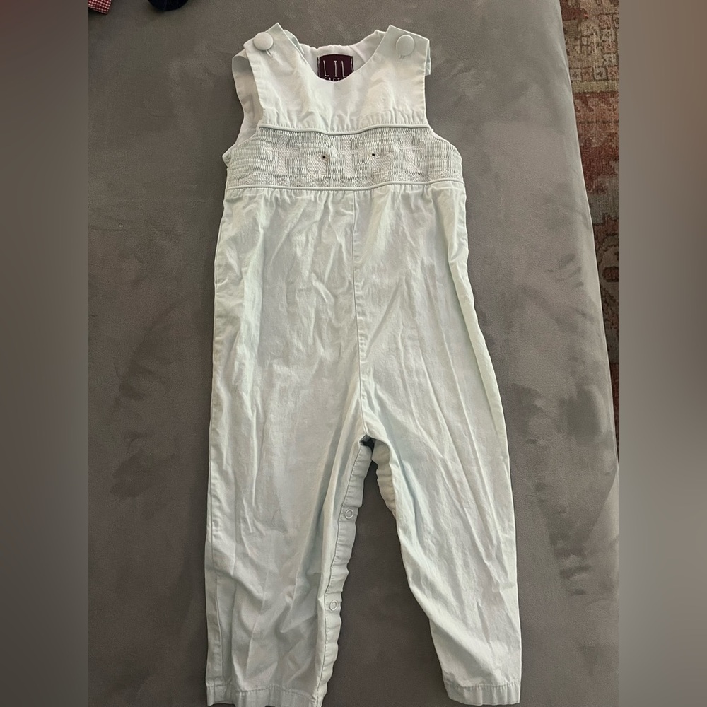 Cactus White Smocked Baby One-Piece Easter Longall